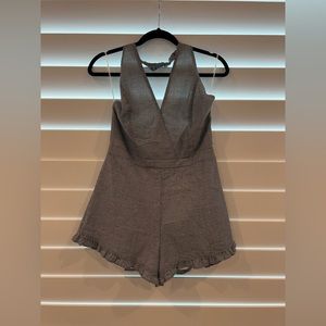 Black and White Plaid Romper